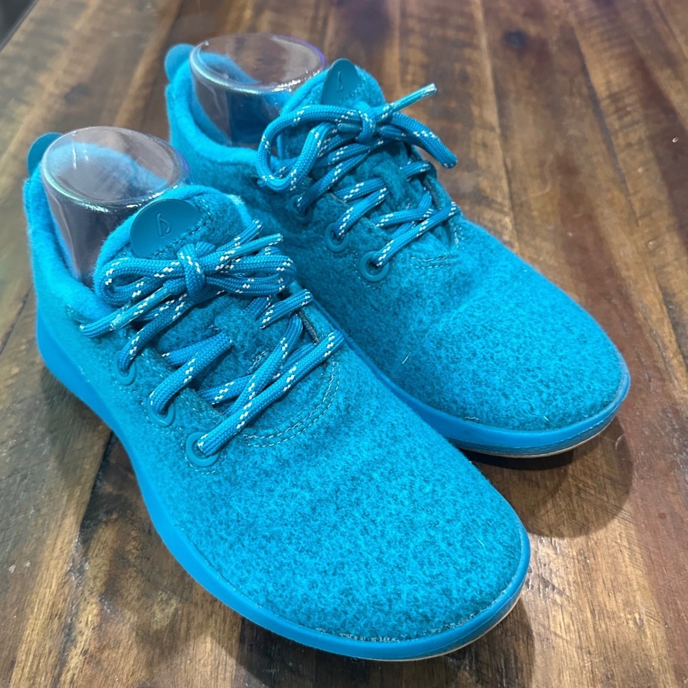 Allbirds Wool Runner Cyan Blue Merino Wool Sneakers Womens 8